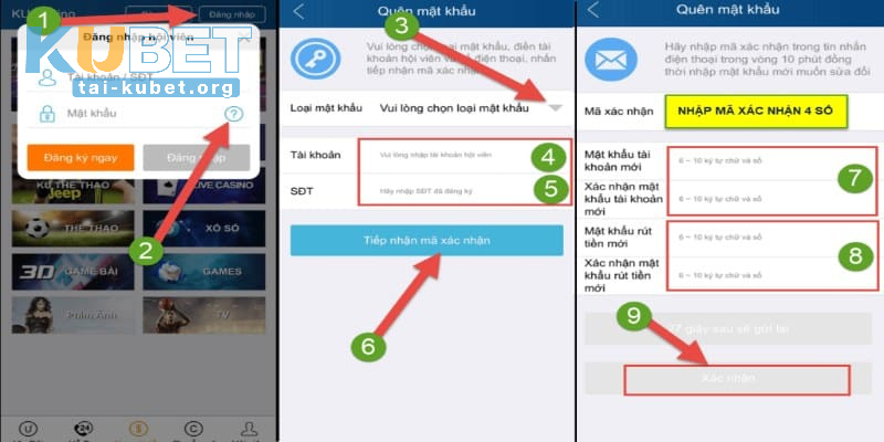 Hướng dẫn thành viên đổi mật khẩu KUBET nếu bị quên